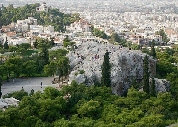 Areopagus from the Acropolis in Greece